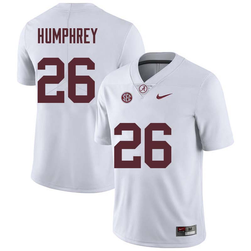 Alabama Crimson Tide Men's Marlon Humphrey #26 White NCAA Nike Authentic Stitched College Football Jersey ER16Q17SL